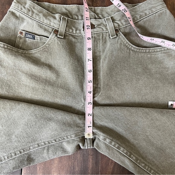 Vintage Lee Casuals Rigid Green Denim High Rise Fit Size 8 Women's - Picture 12 of 13